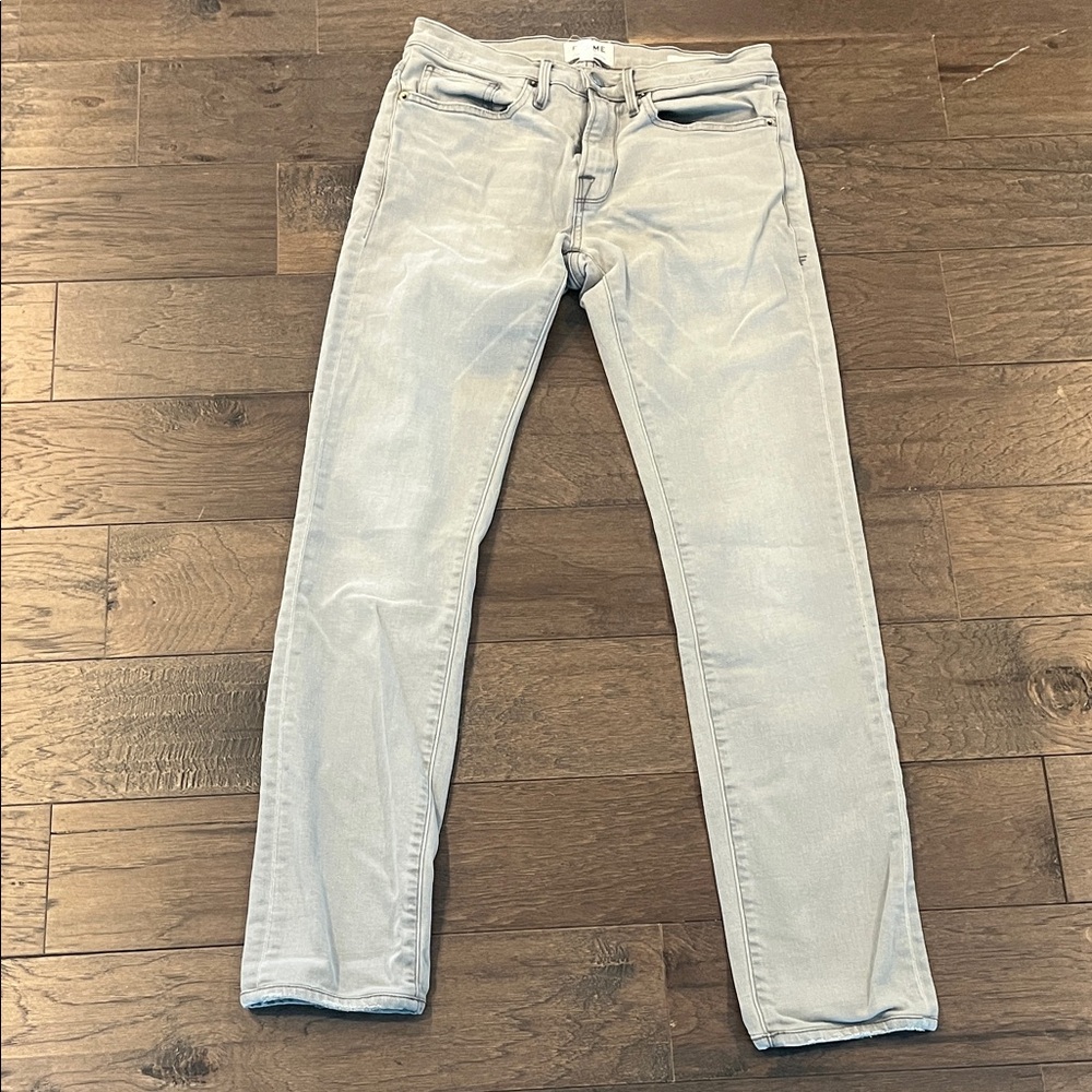 Frame Denim Men's Light Gray Slim Jeans